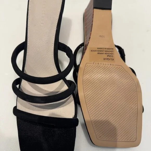 NWOT Sanctuary Black Suede Wedges 10 - Picture 2 of 4